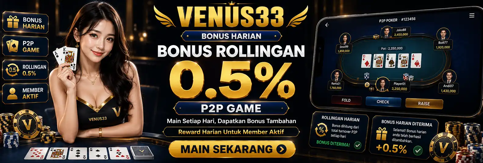 BONUS ROLLINGAN P2PGAME
