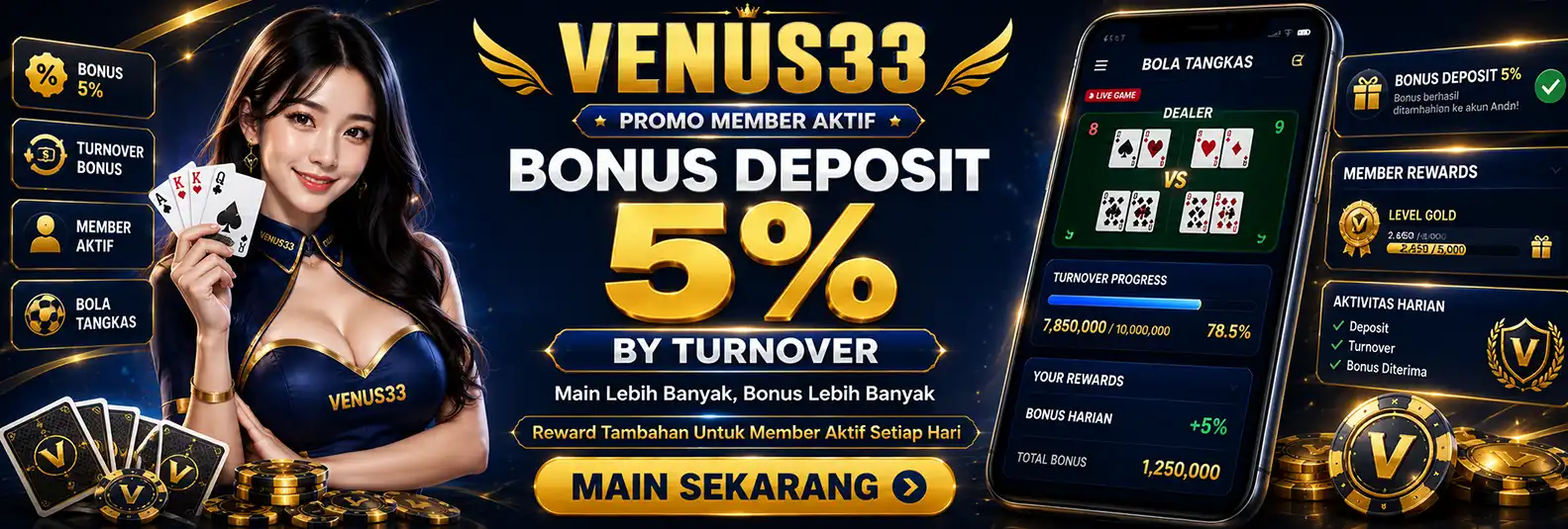 BONUS DEPOSIT 5% BOLA TANGKAS BY TURNOVER
